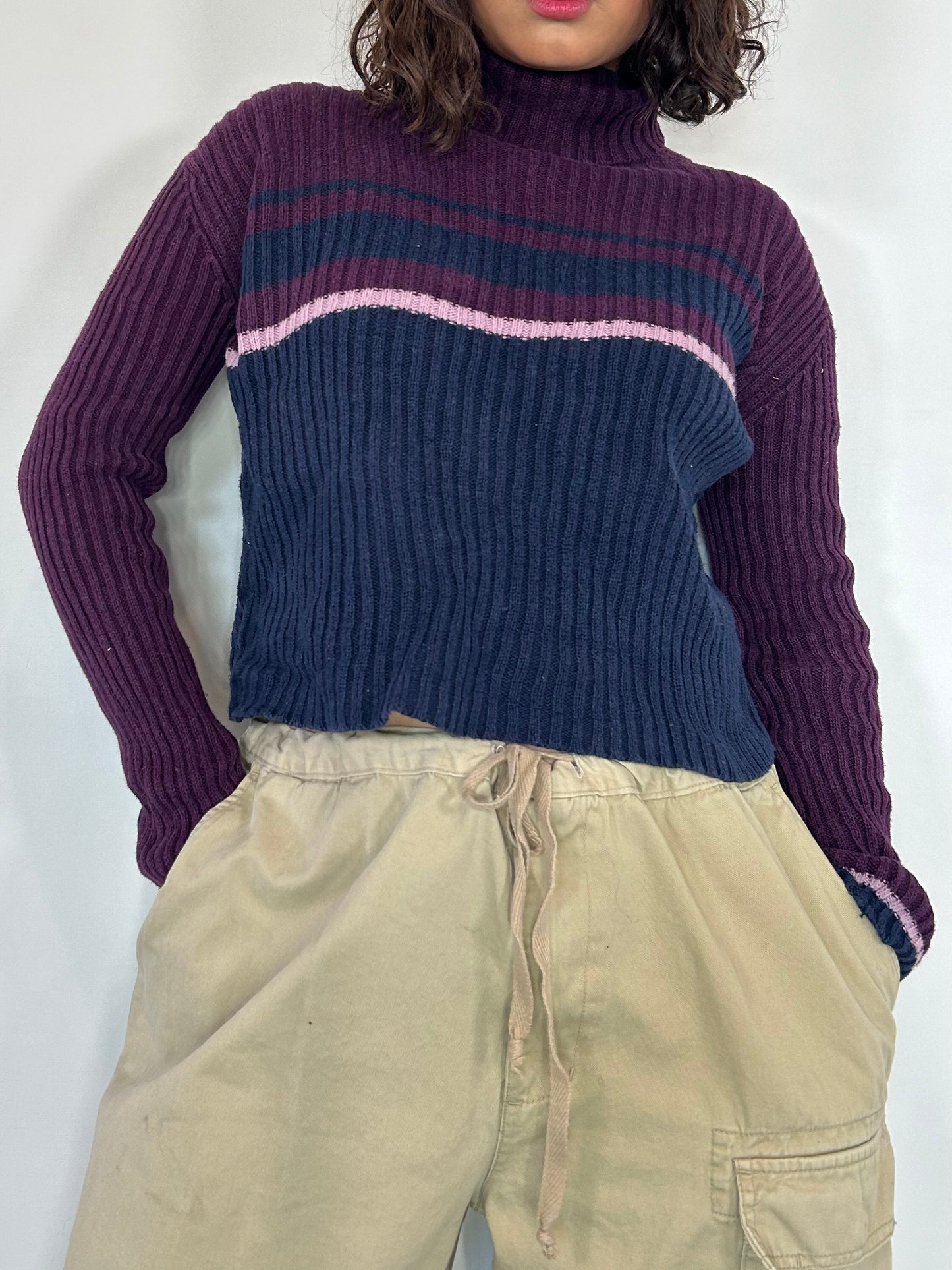 Vintage Striped Turtleneck