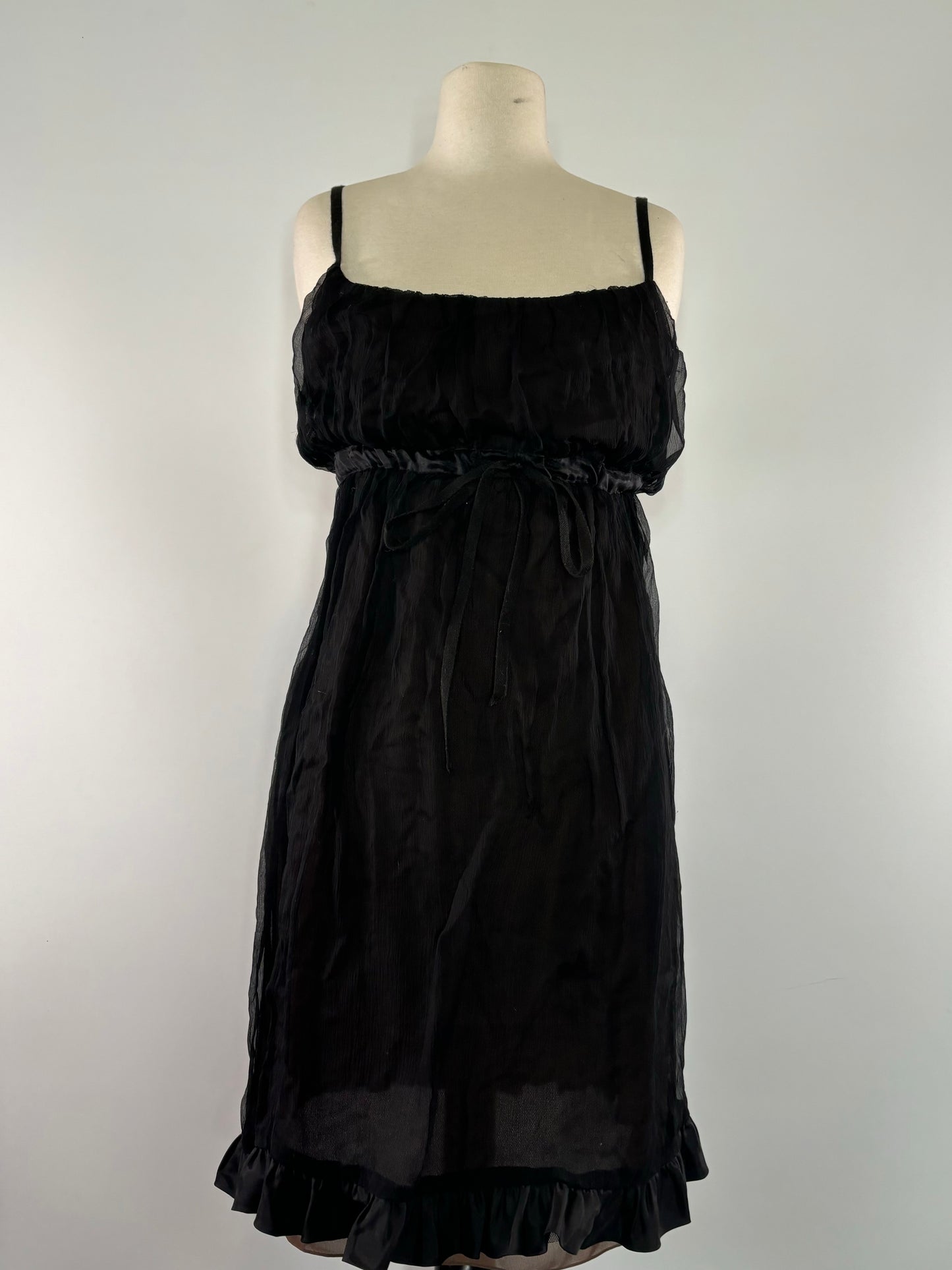 Vera Wang Black Sheer Flowy Dress