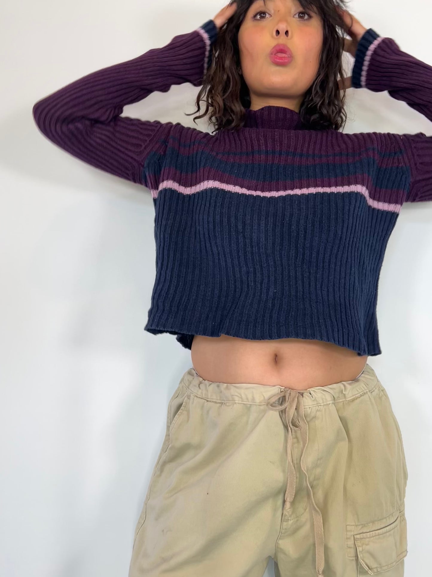 Vintage Striped Turtleneck