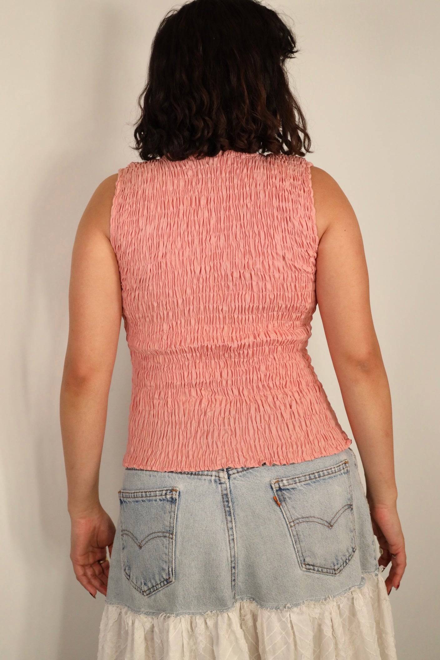 Dusty Pink Smocked Top