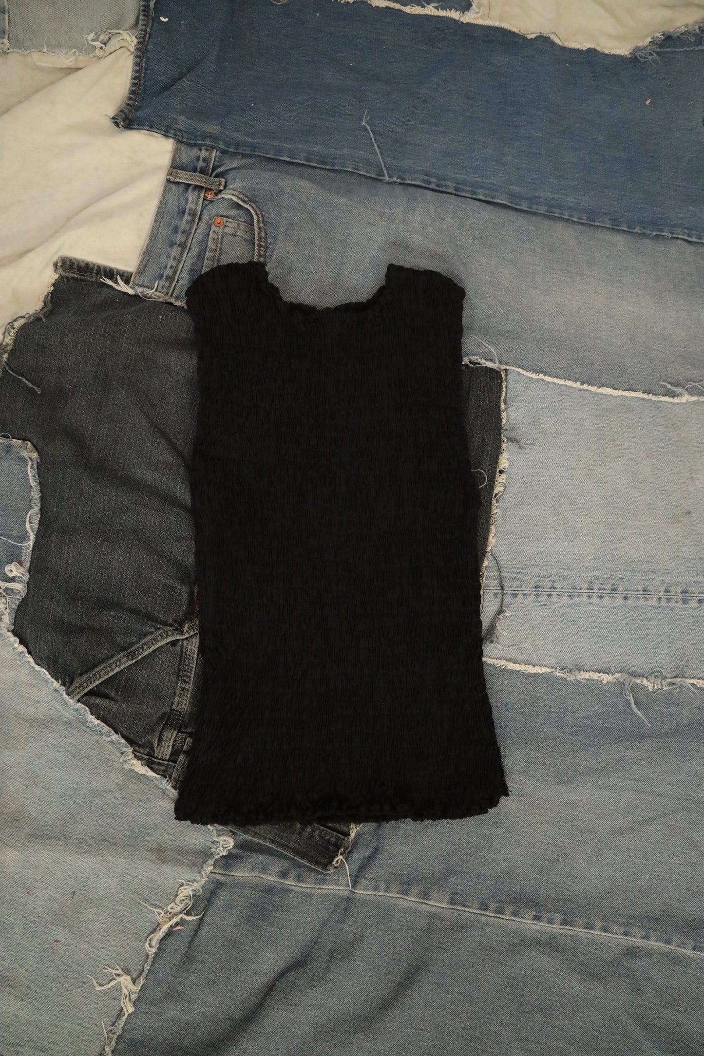 Black Smocked Top