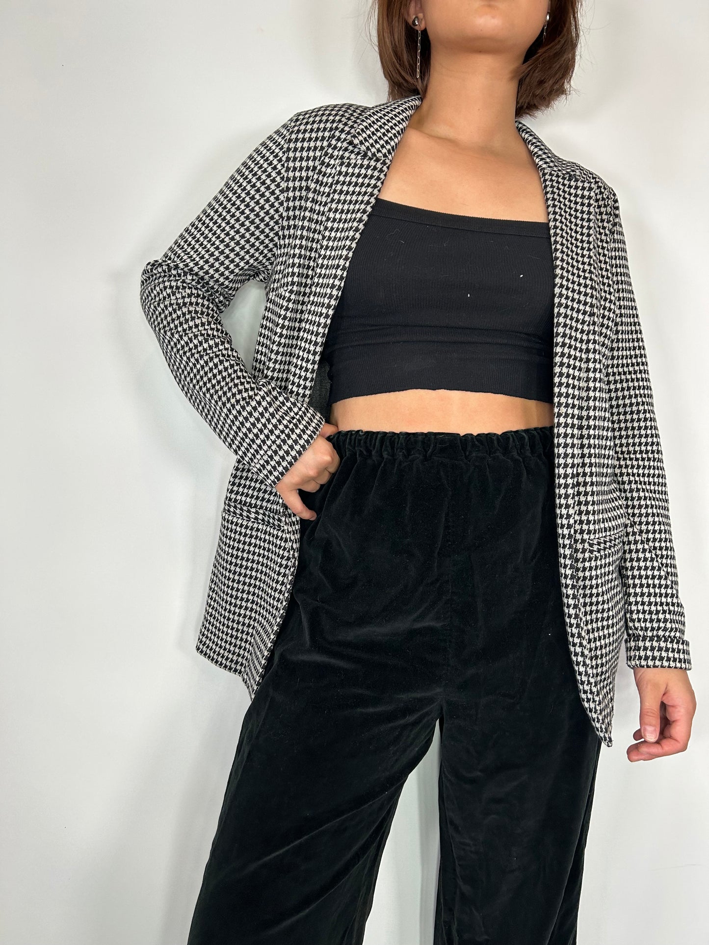 Houndstooth Relaxed Blazer