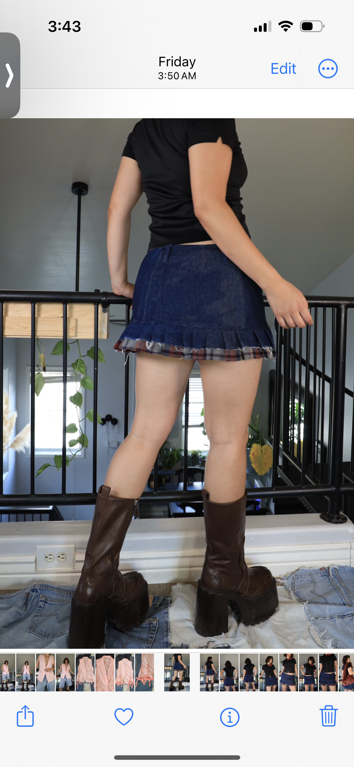 Denim and Plaid Raw Mini