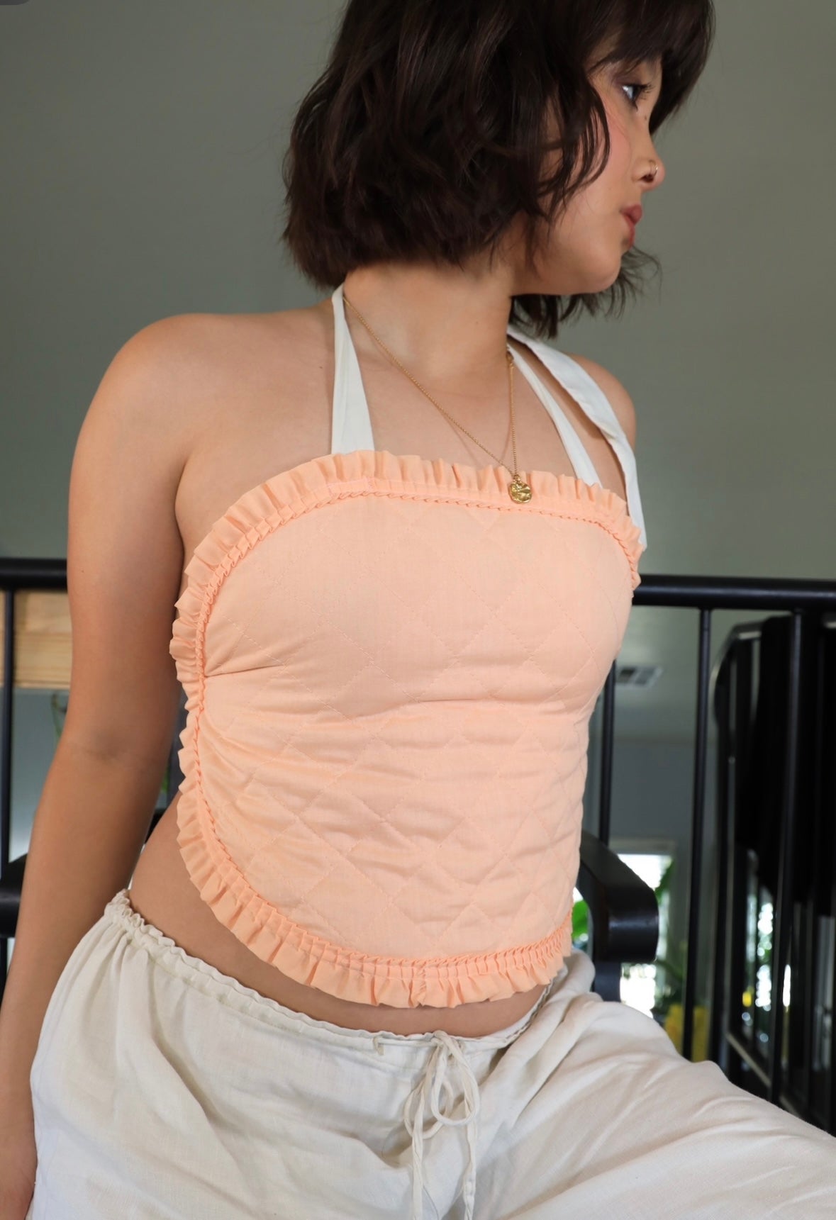 Pink Quilted Halter Top