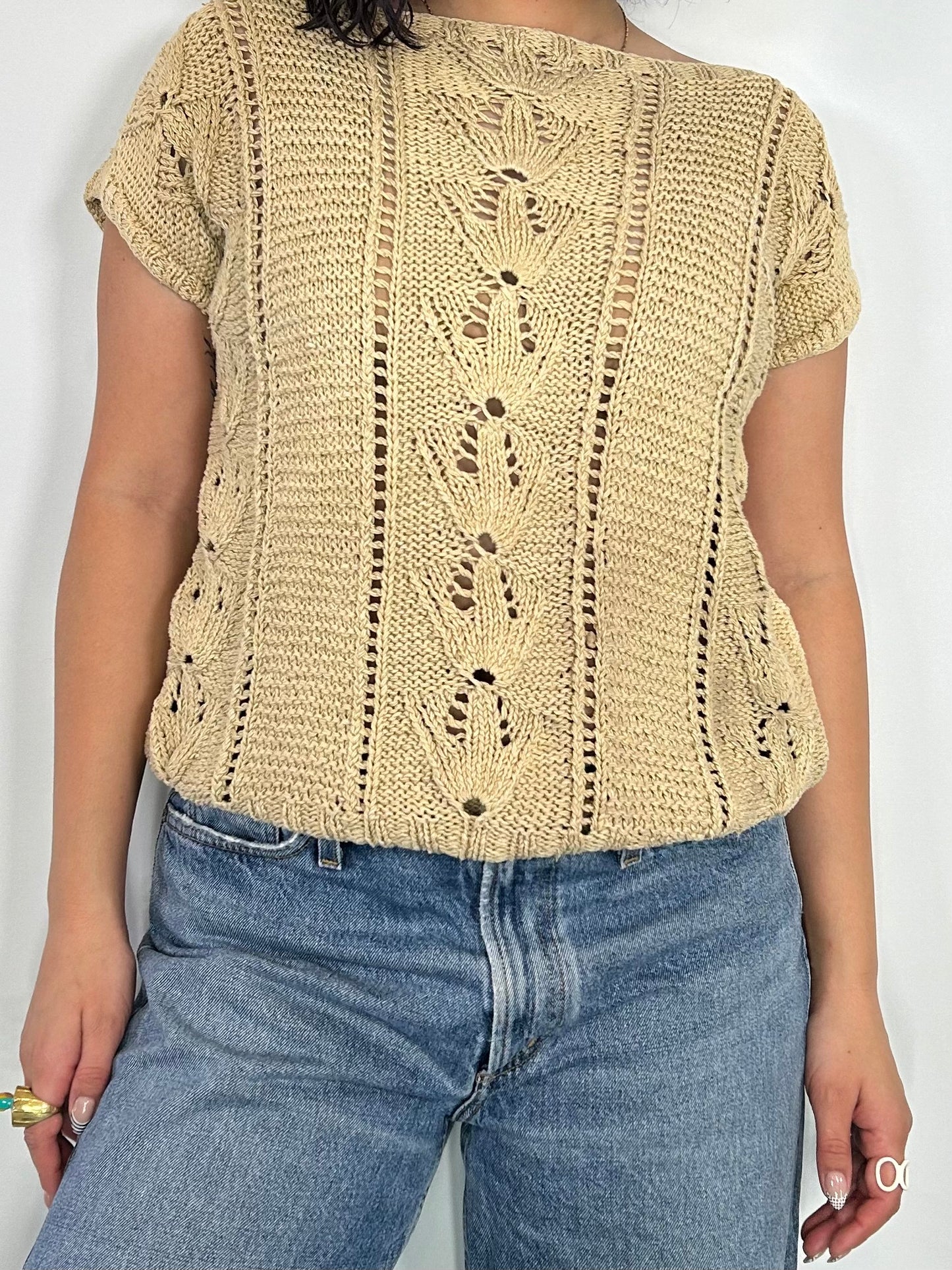 Vintage Tan Knit Top