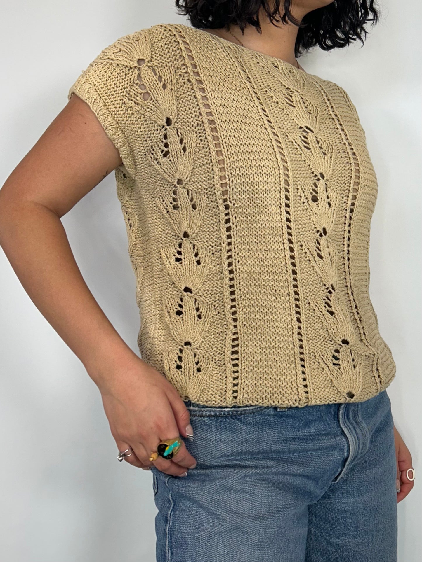 Vintage Tan Knit Top