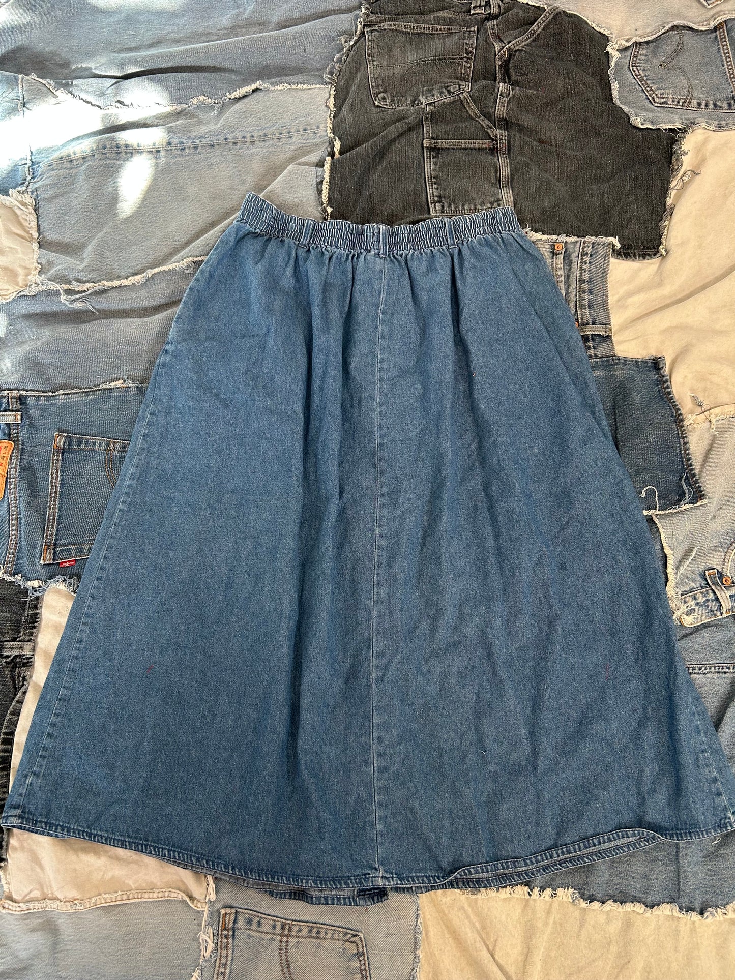 Vintage Denim Flowy skirt