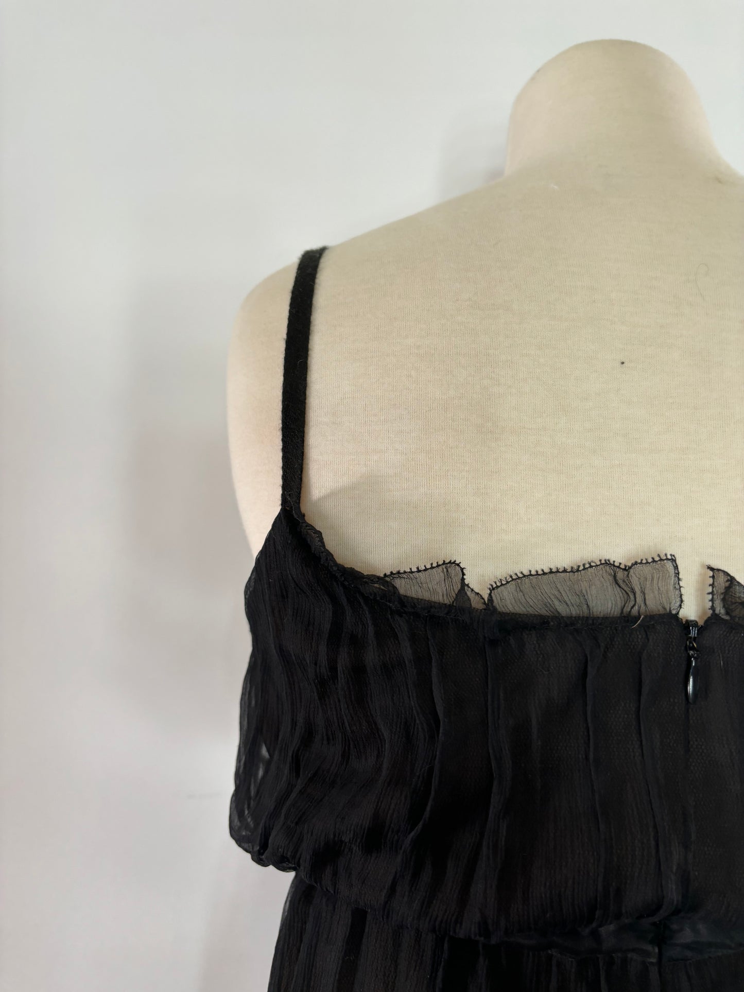 Vera Wang Black Sheer Flowy Dress