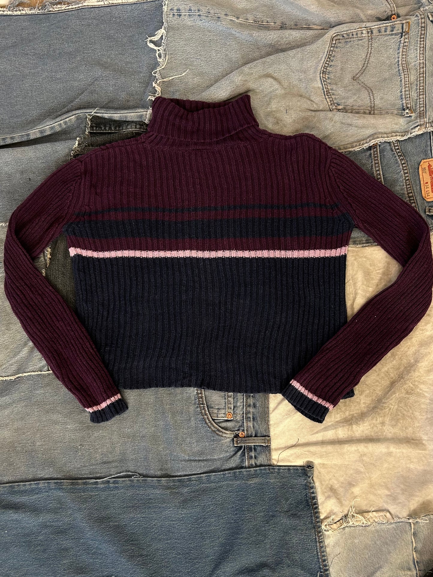 Vintage Striped Turtleneck