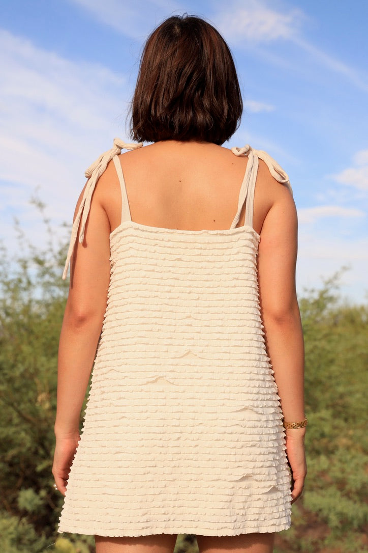 Bone Ruffle Bustier Loose Mini Dress