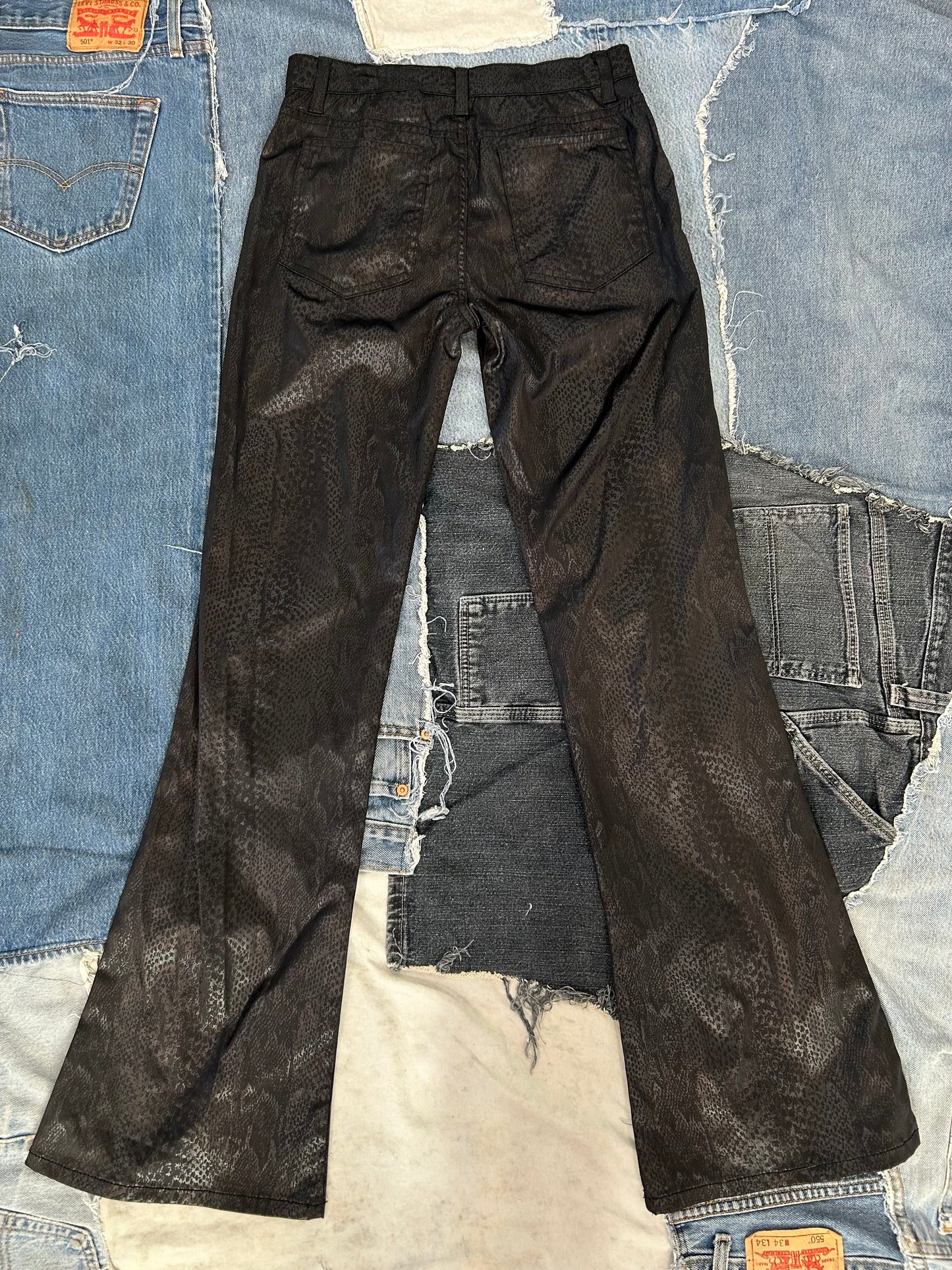 Vintage Black wax Skin Pants