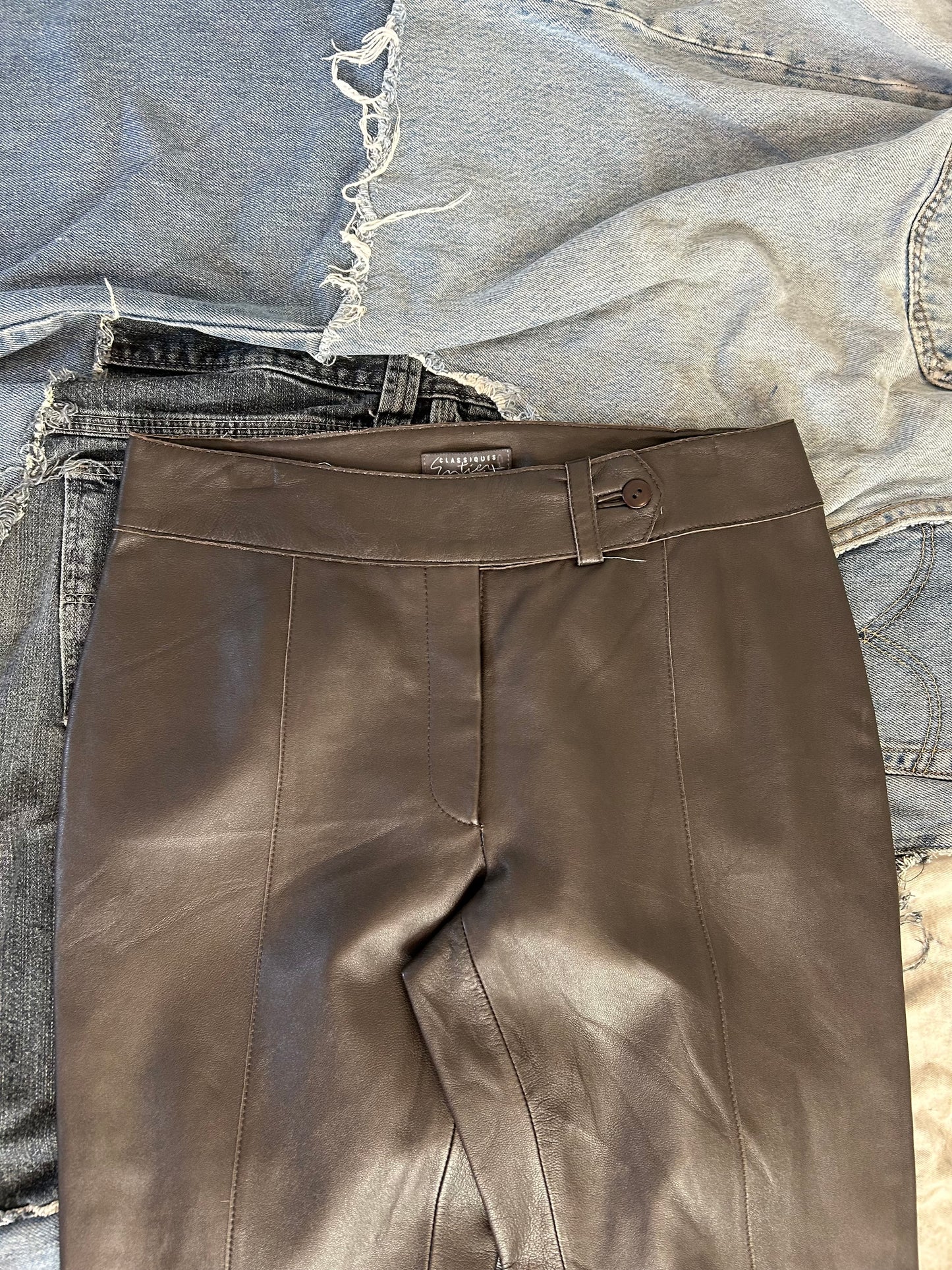 Chocolate Brown Leather Pants