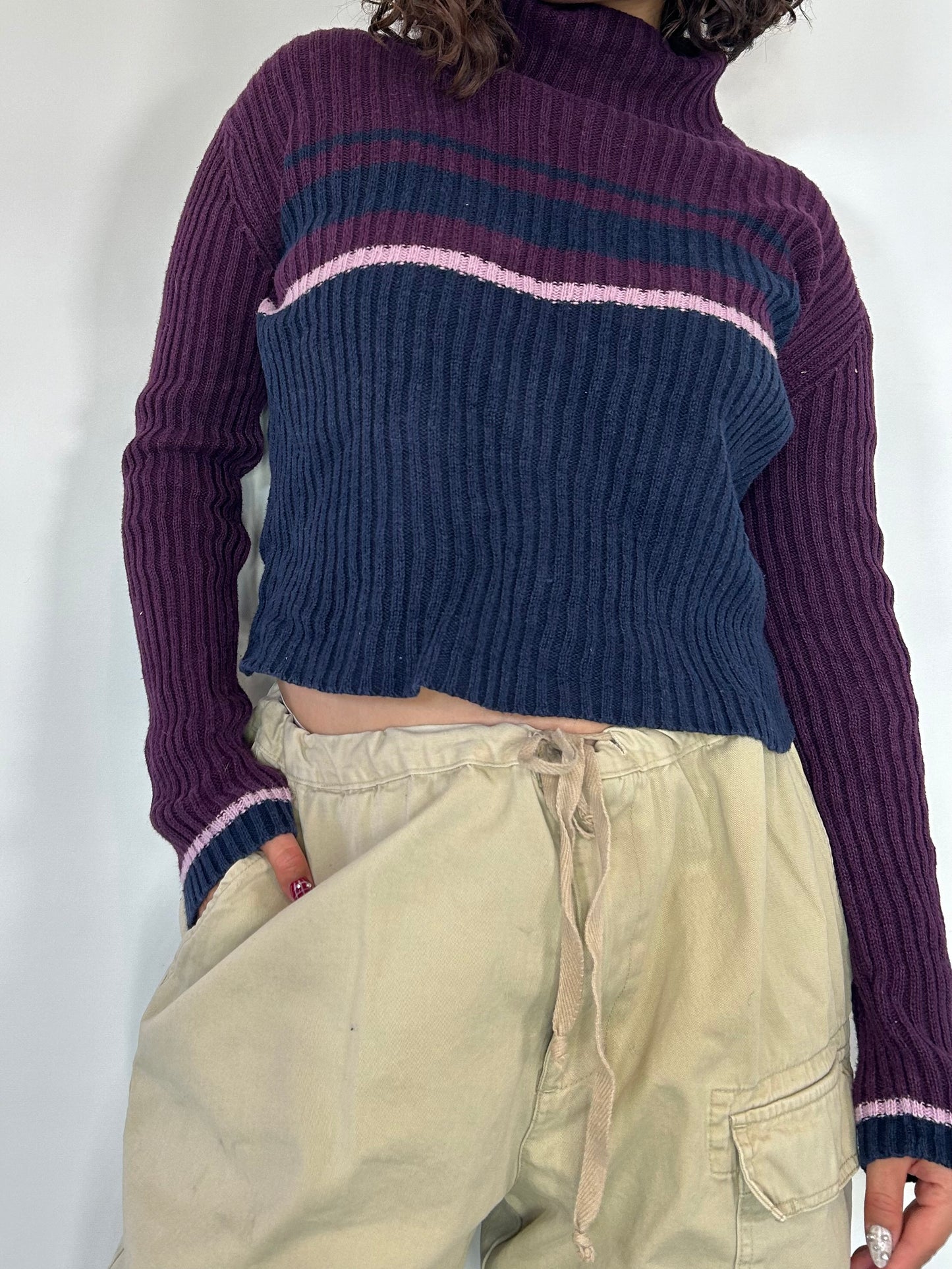 Vintage Striped Turtleneck