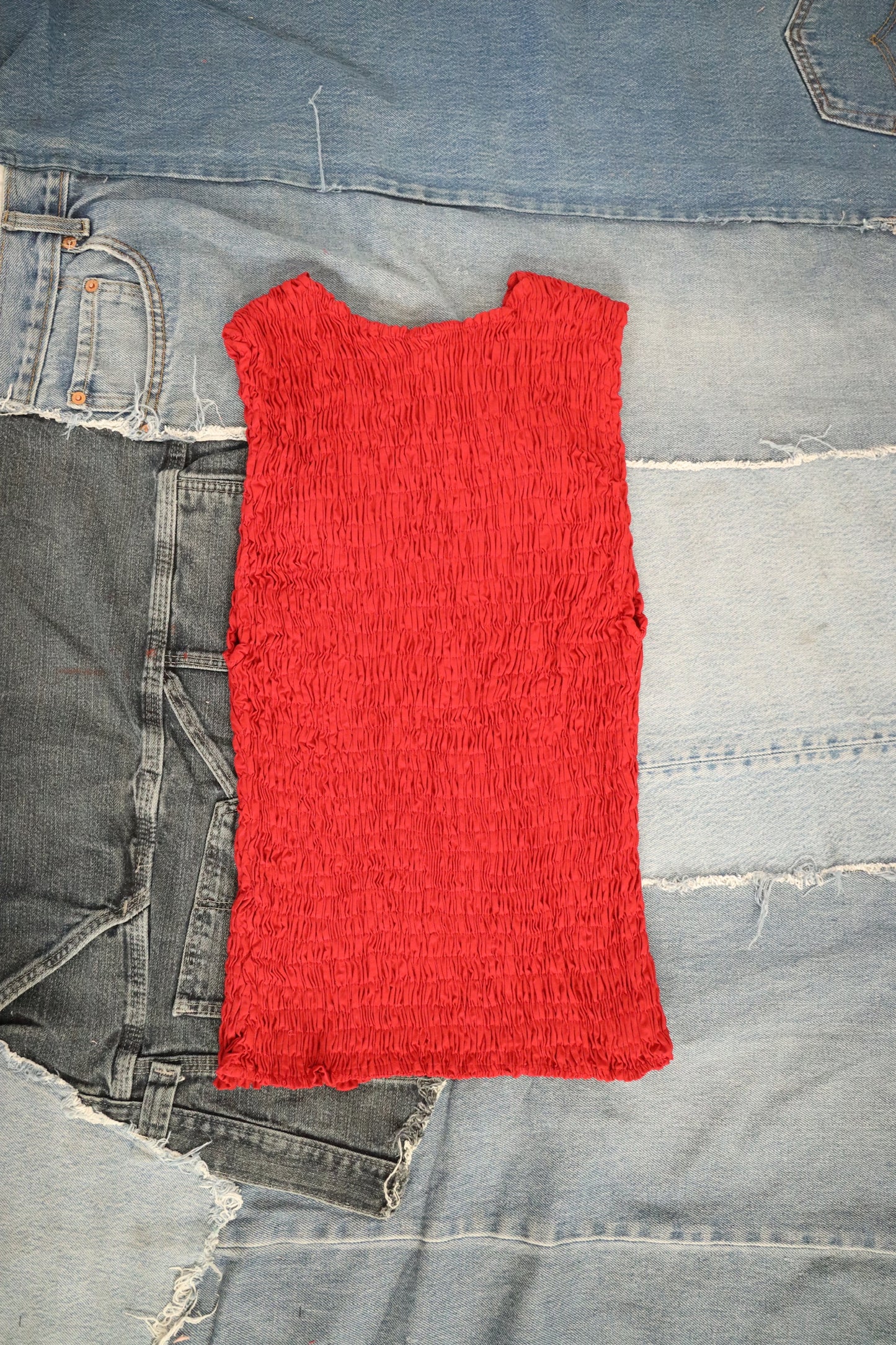 Red Smocked Top