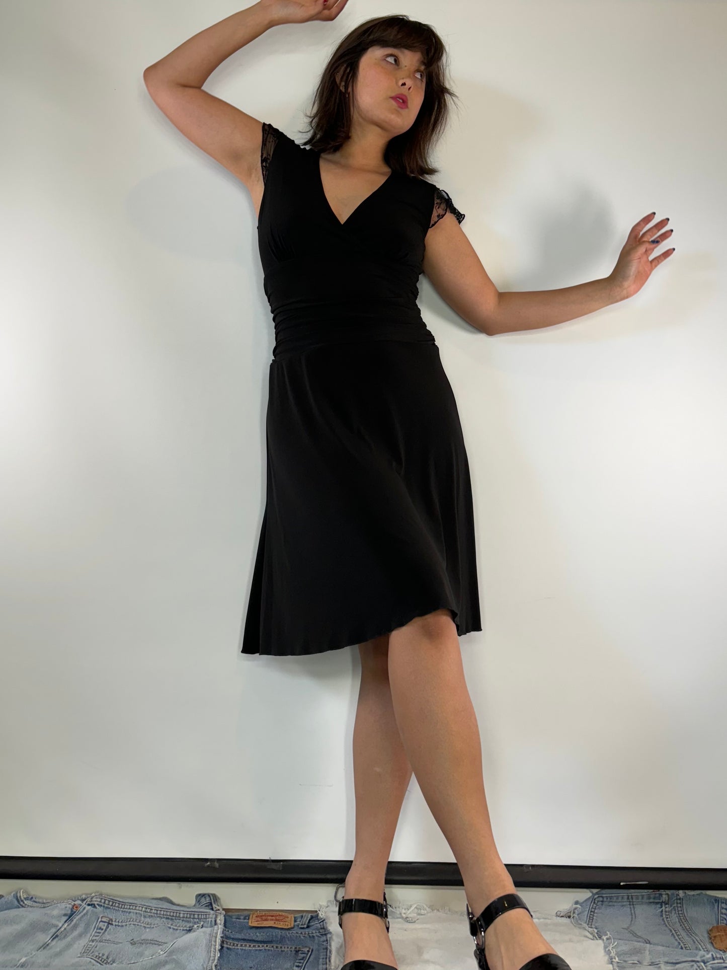 Vintage Black Drop Waist Dress