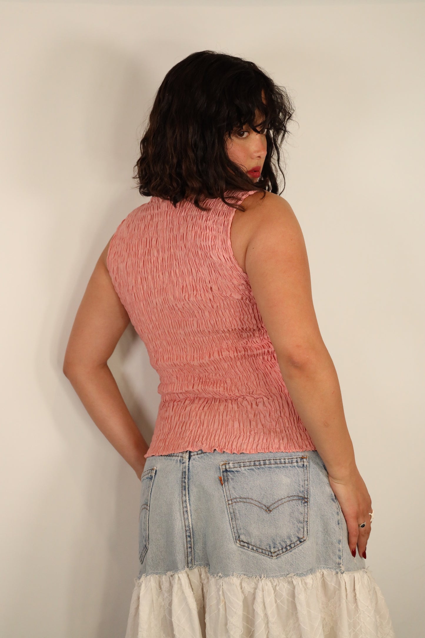 Dusty Pink Smocked Top