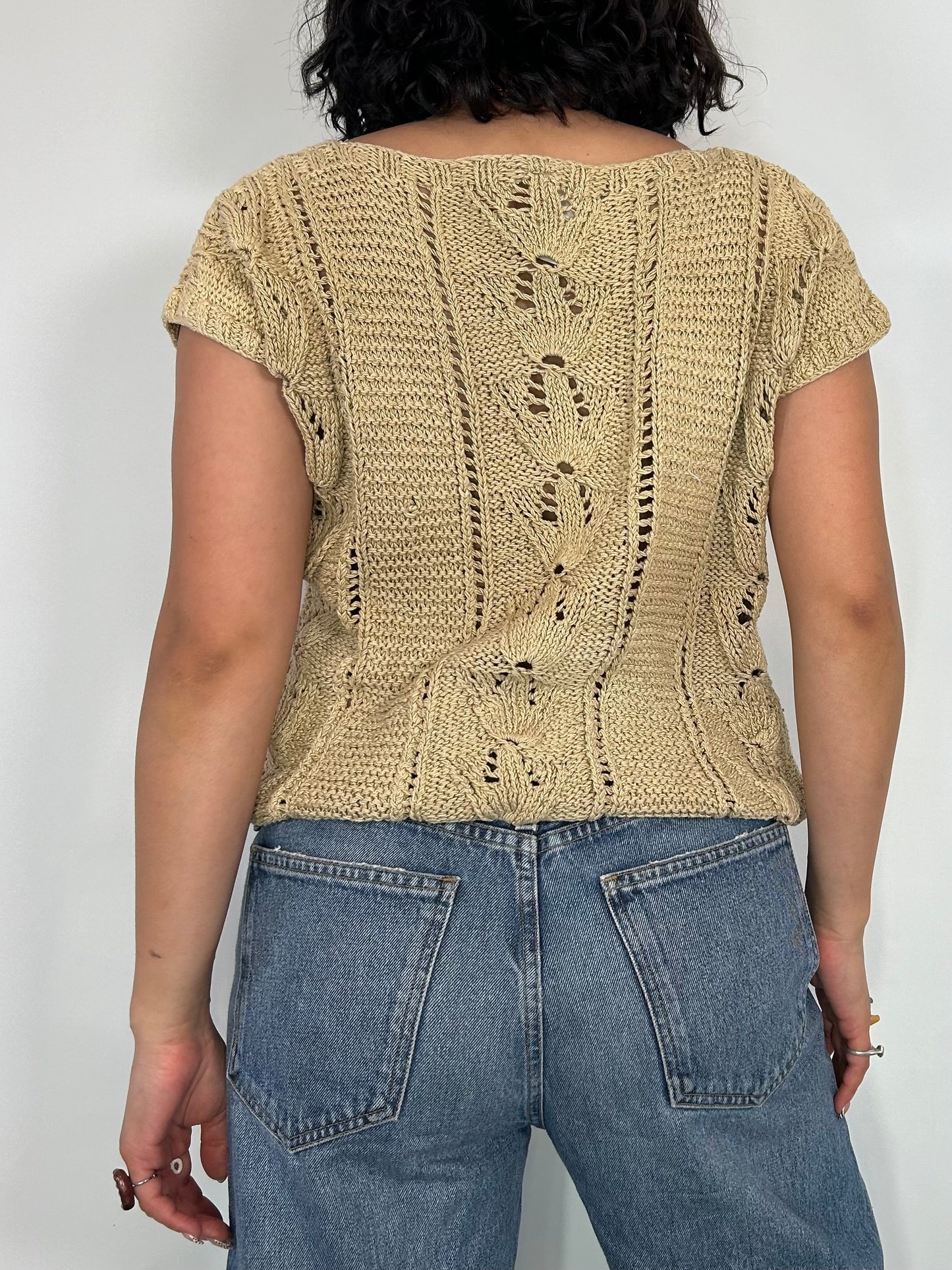 Vintage Tan Knit Top