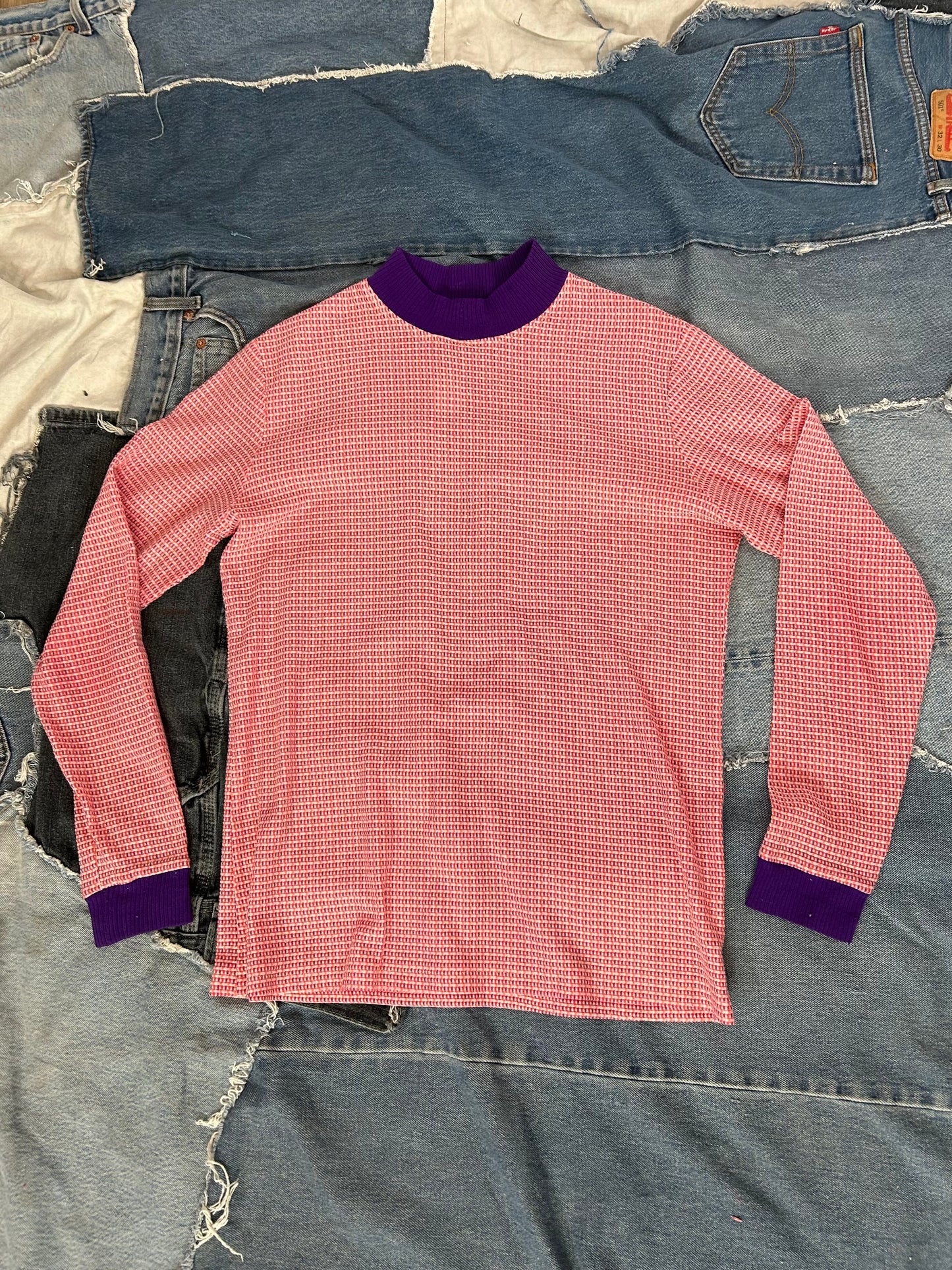 Vintage Pink & Purple Mock neck