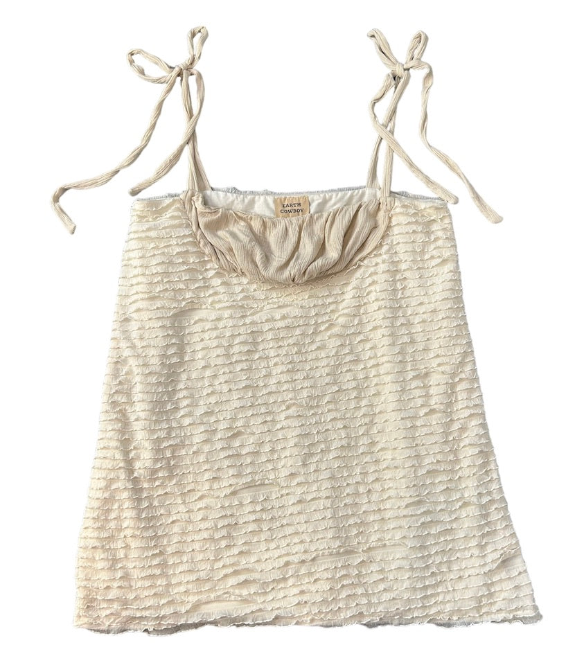 Bone Ruffle Bustier Loose Mini Dress