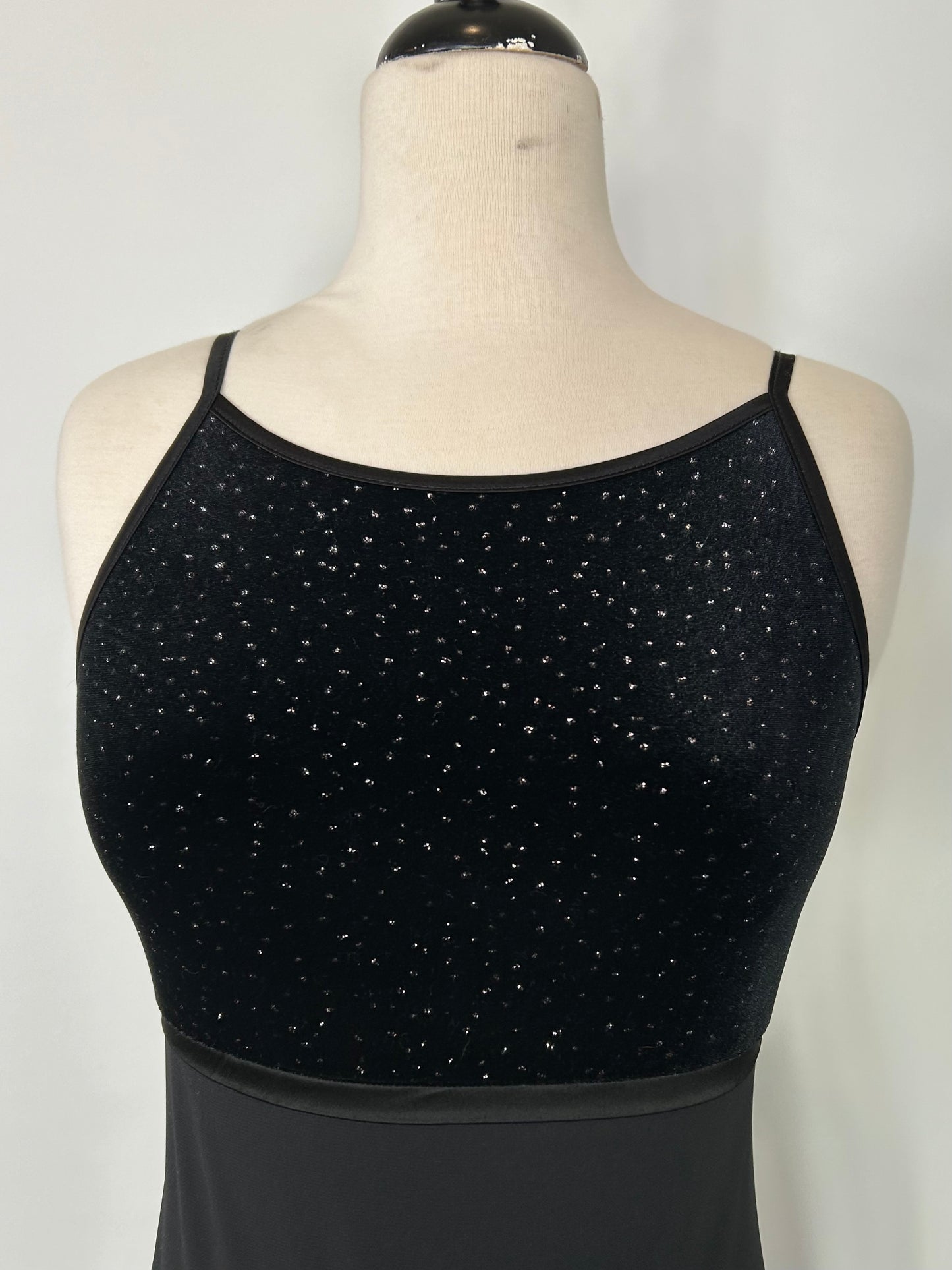 Vintage Black Sparkly High Neck Dress