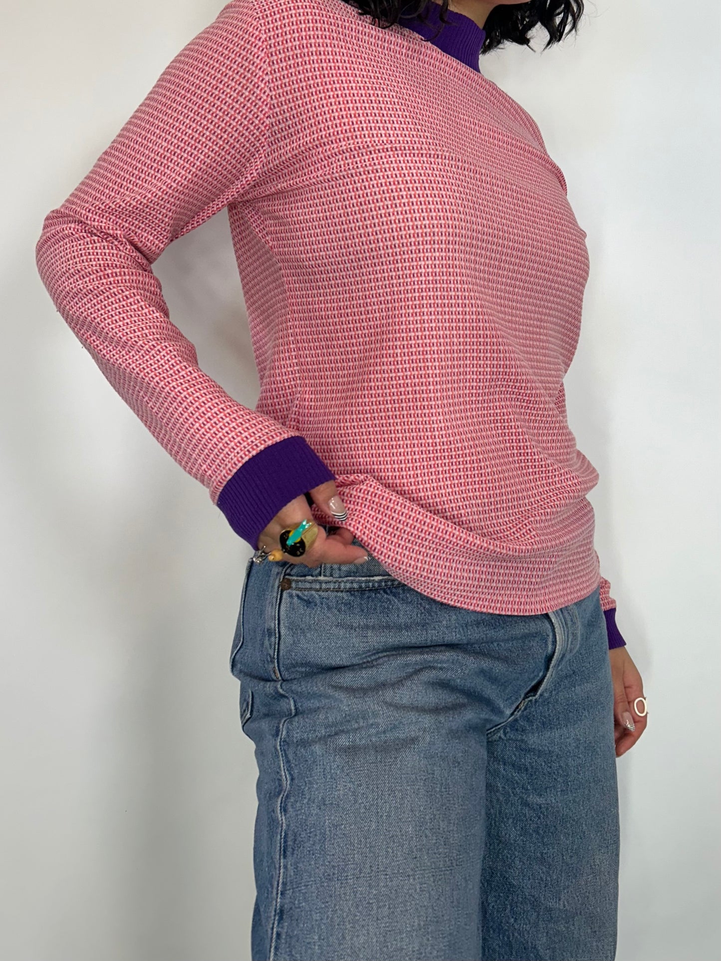 Vintage Pink & Purple Mock neck