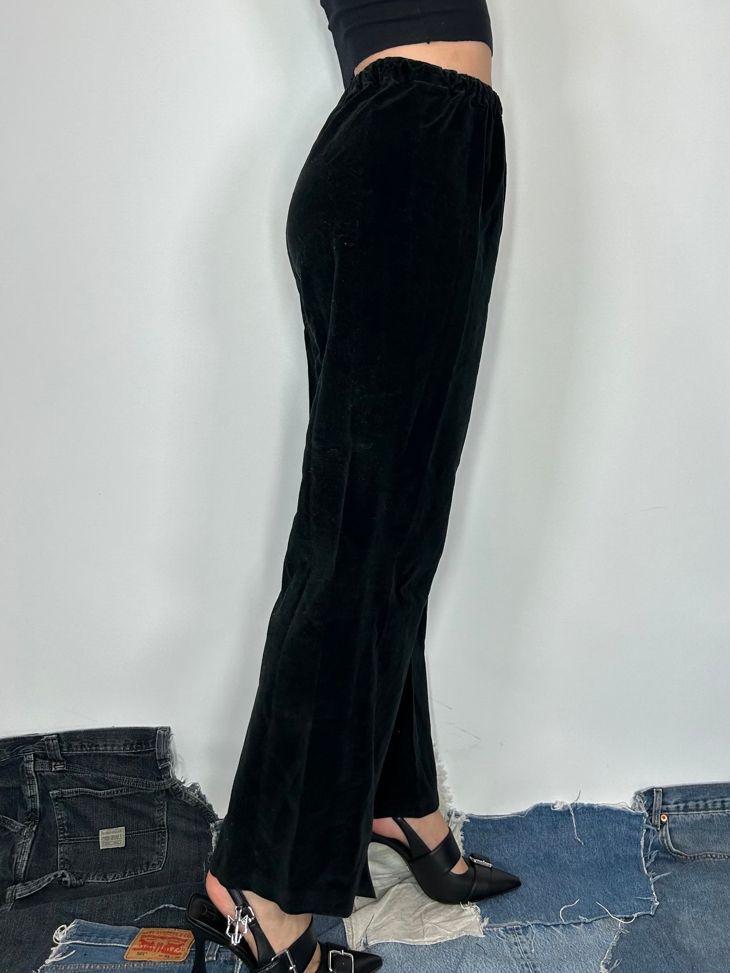 Black Velvet Pants
