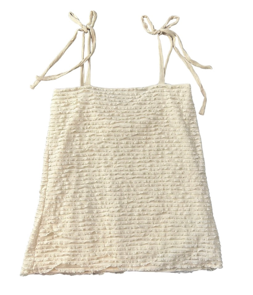 Bone Ruffle Bustier Loose Mini Dress