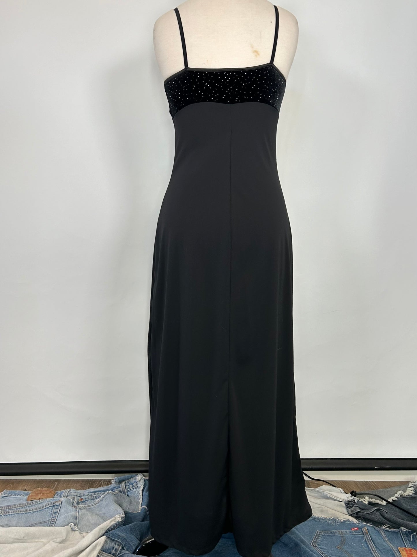 Vintage Black Sparkly High Neck Dress