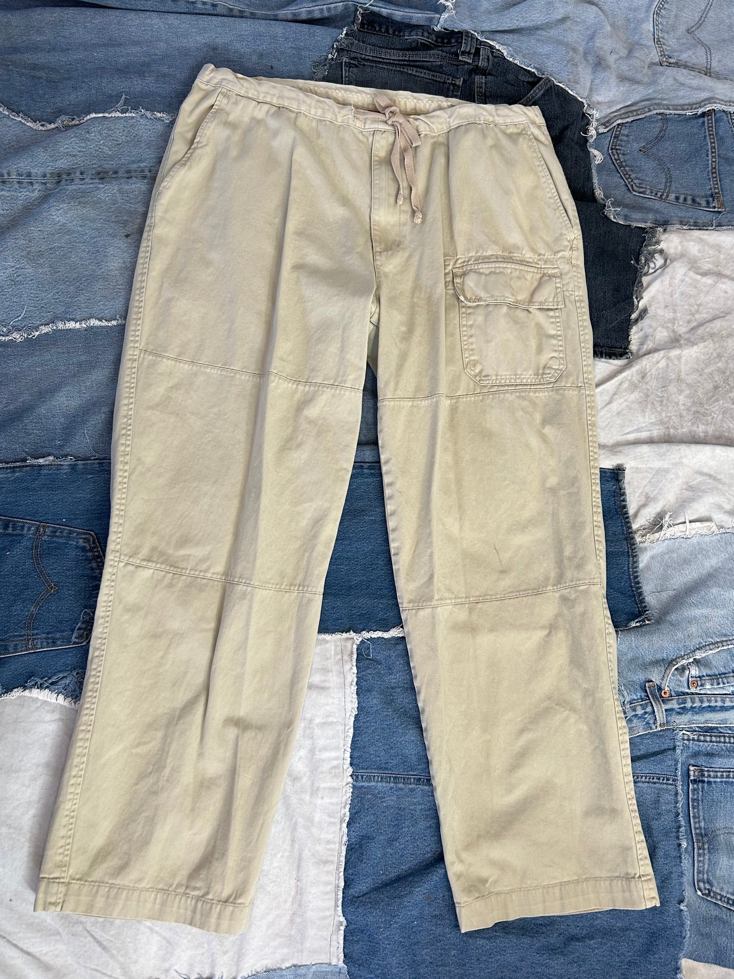Khaki Drawstring Cargos
