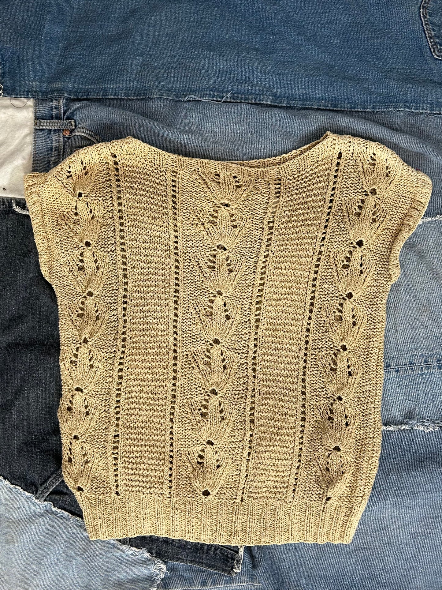 Vintage Tan Knit Top