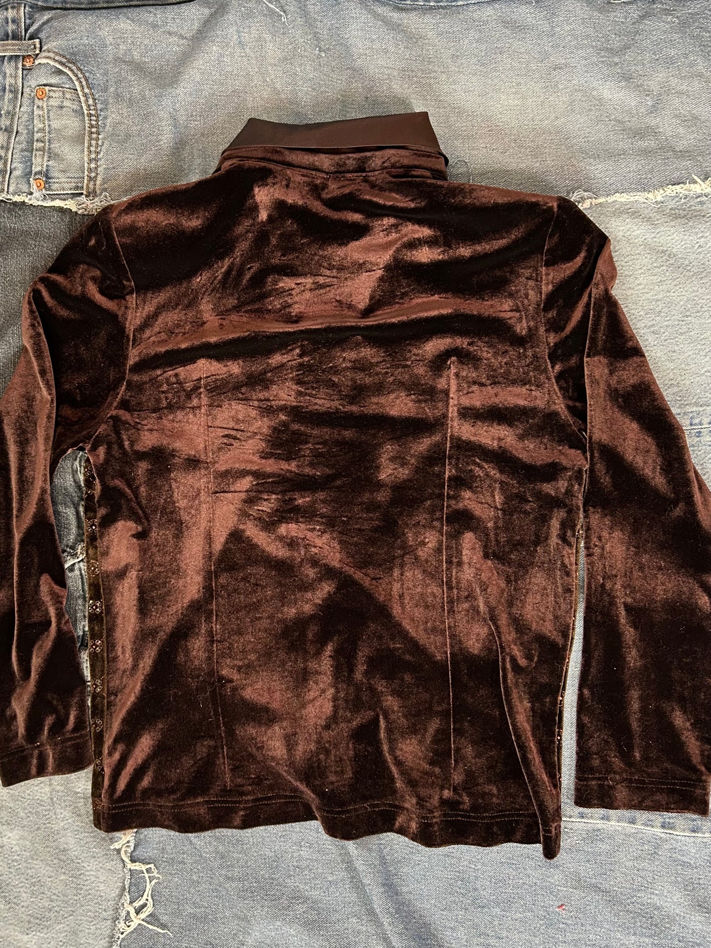 Vintage Brown Velvet Top