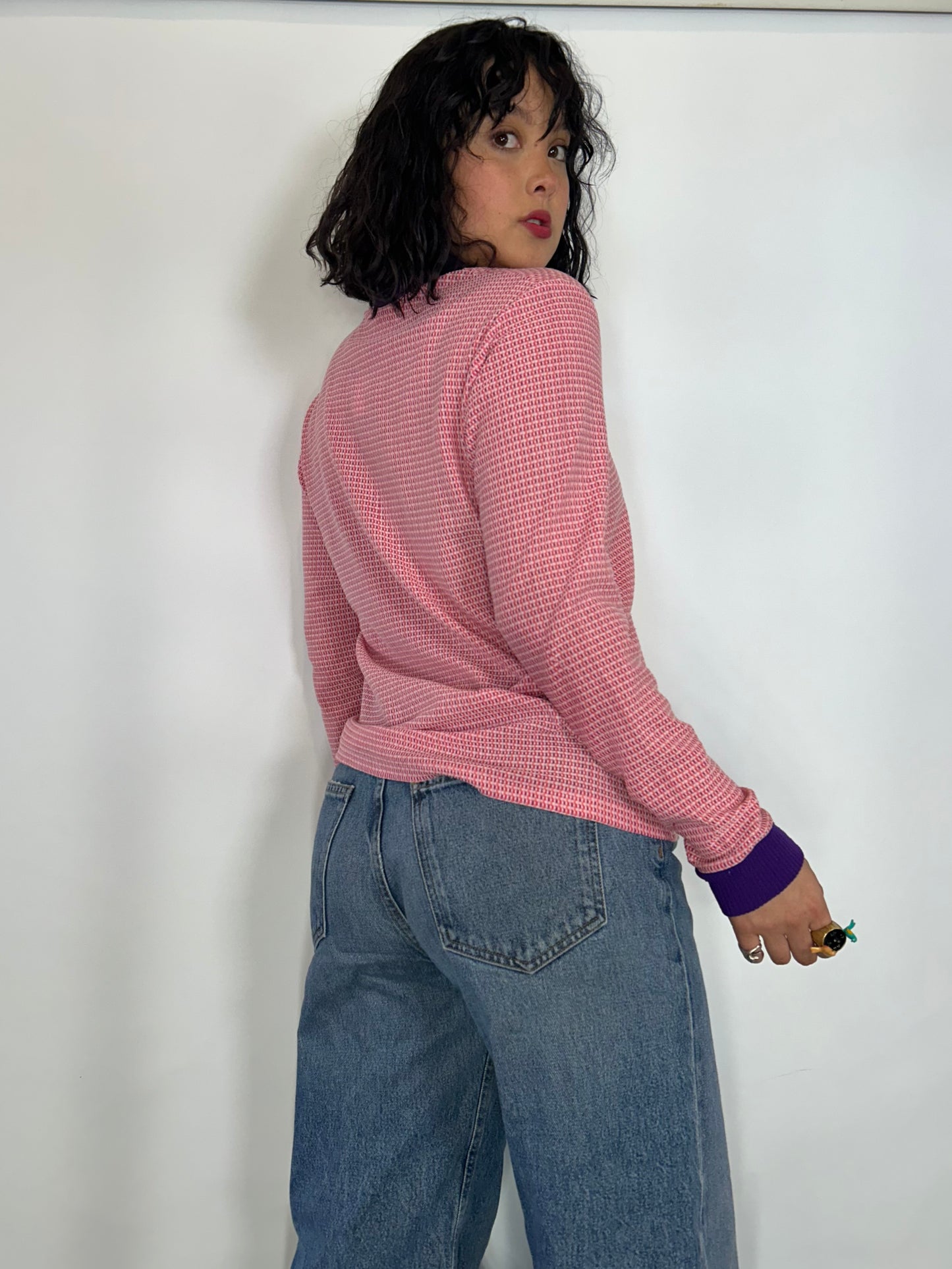 Vintage Pink & Purple Mock neck