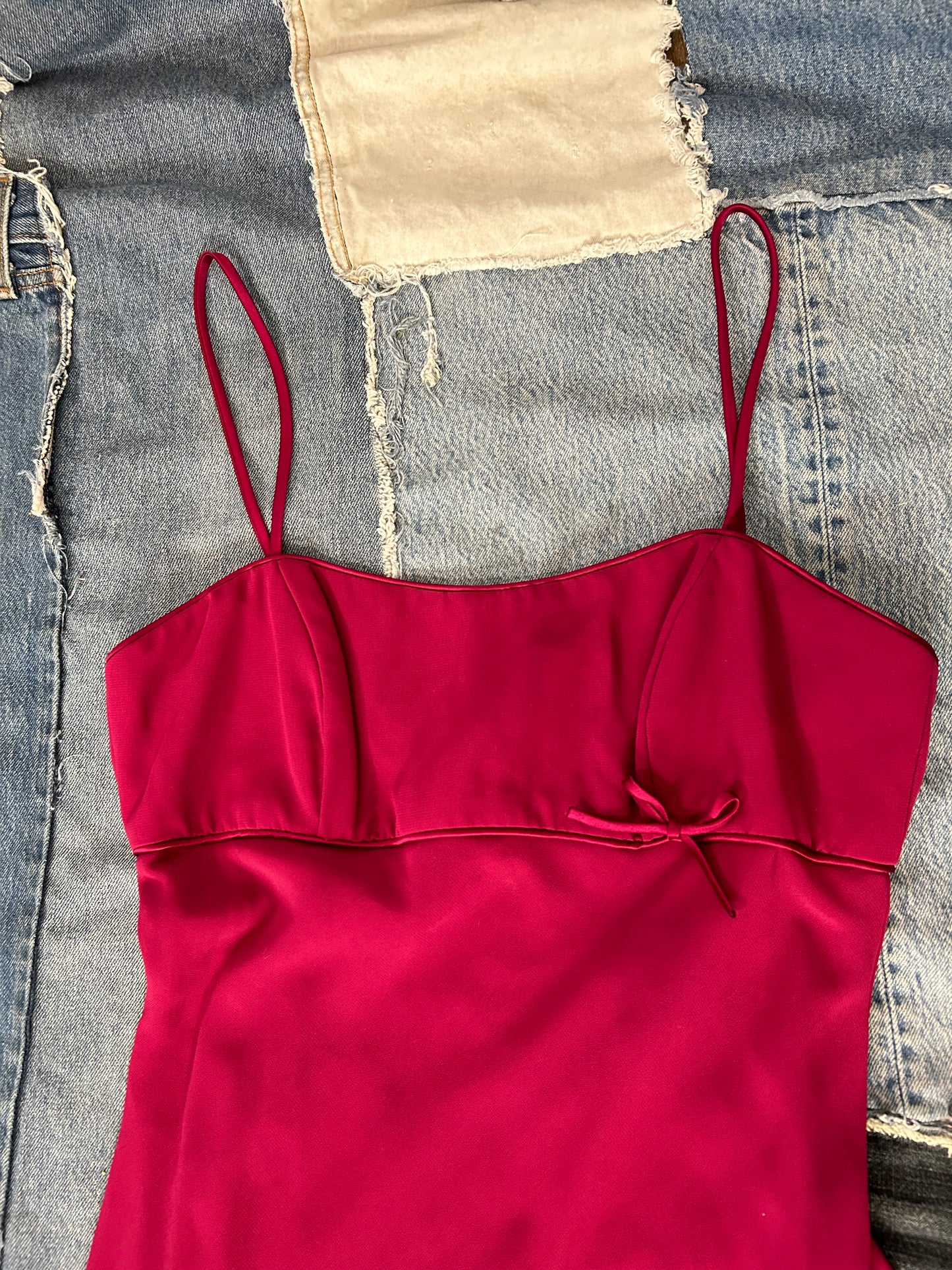 Vintage Deep Red Midi Dress