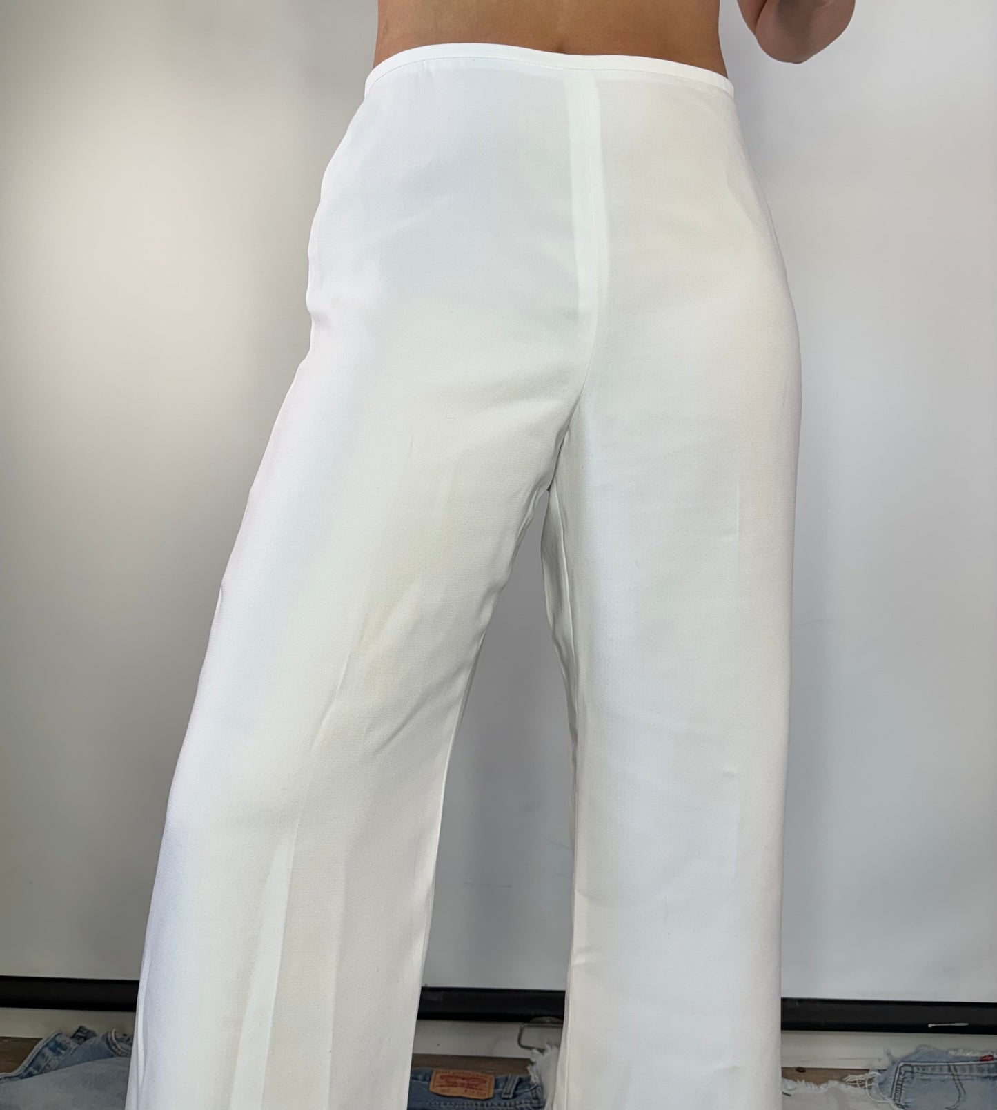 White Flowy Pants