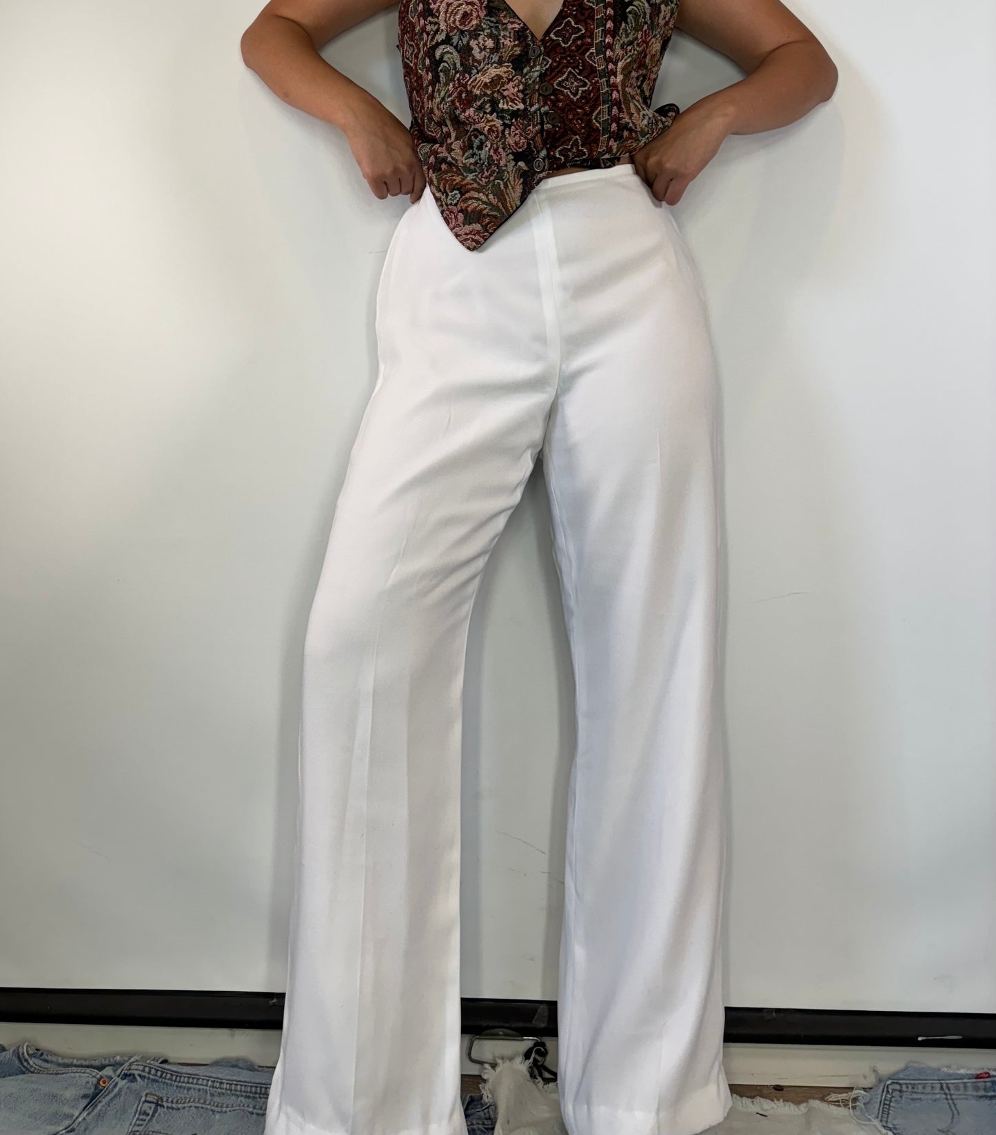 White Flowy Pants