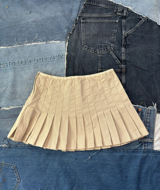 Vintage Tan Pleated Skirt