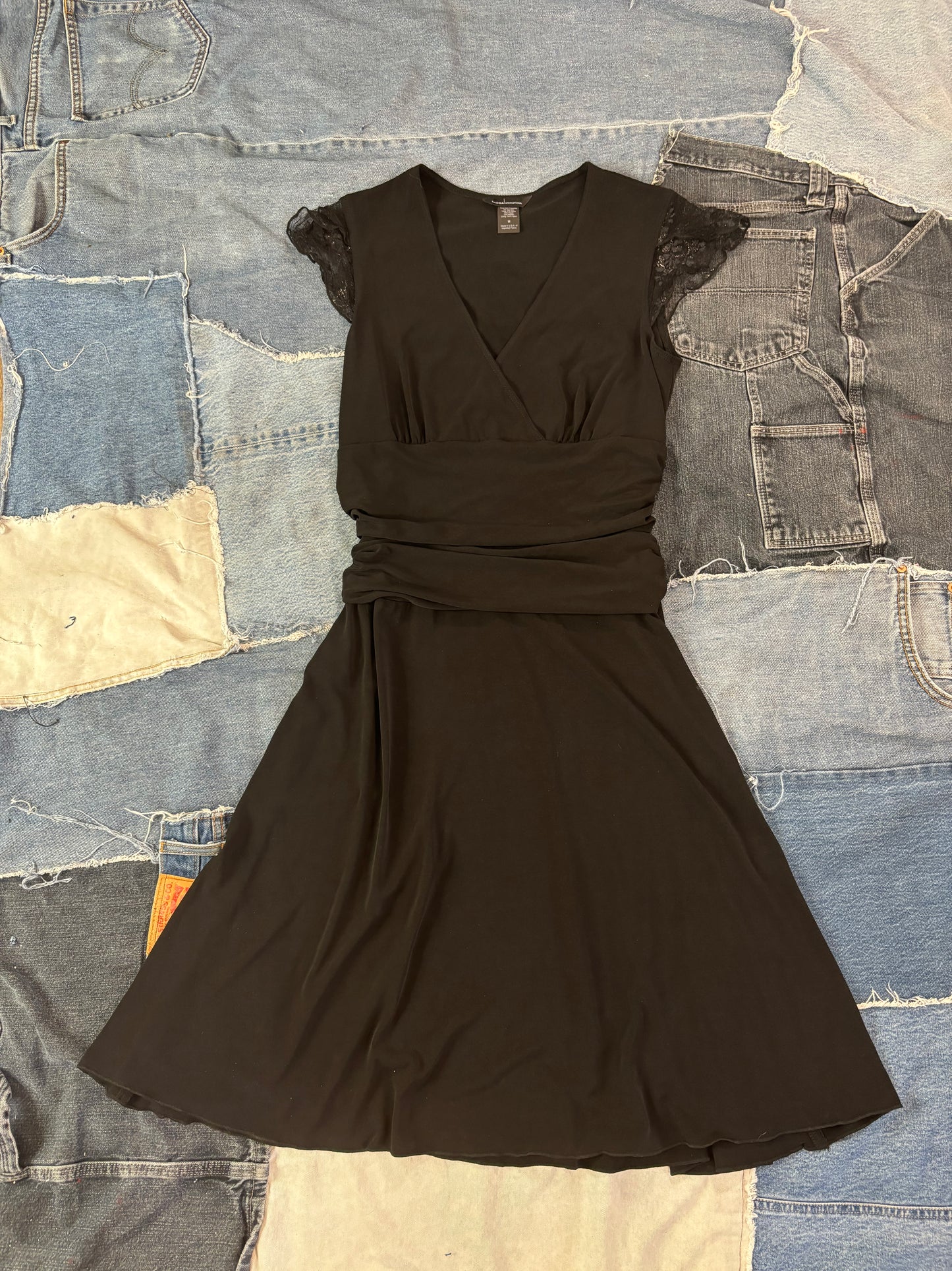 Vintage Black Drop Waist Dress