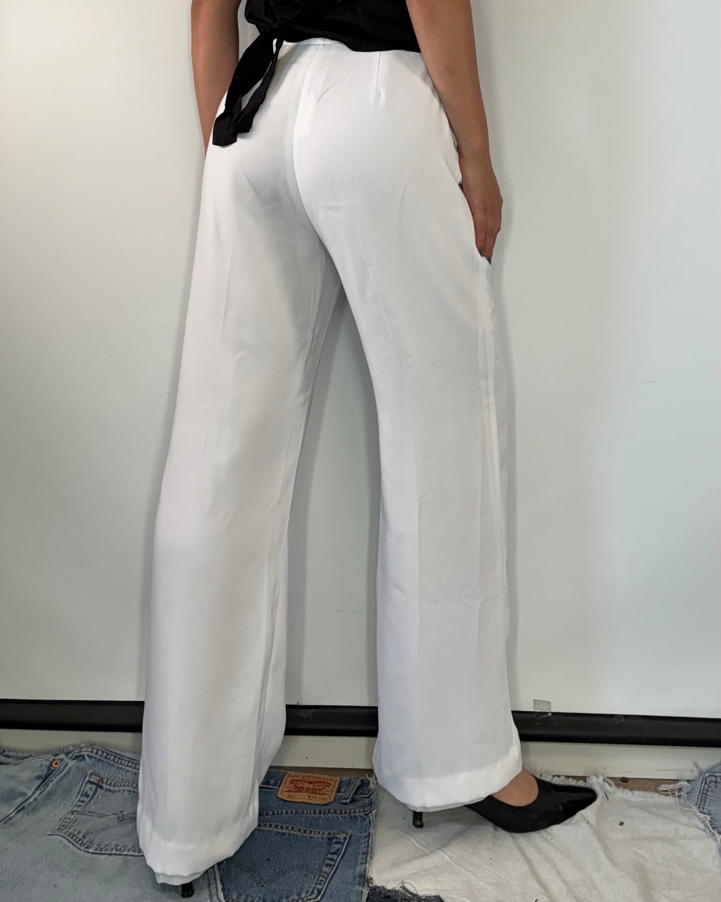 White Flowy Pants