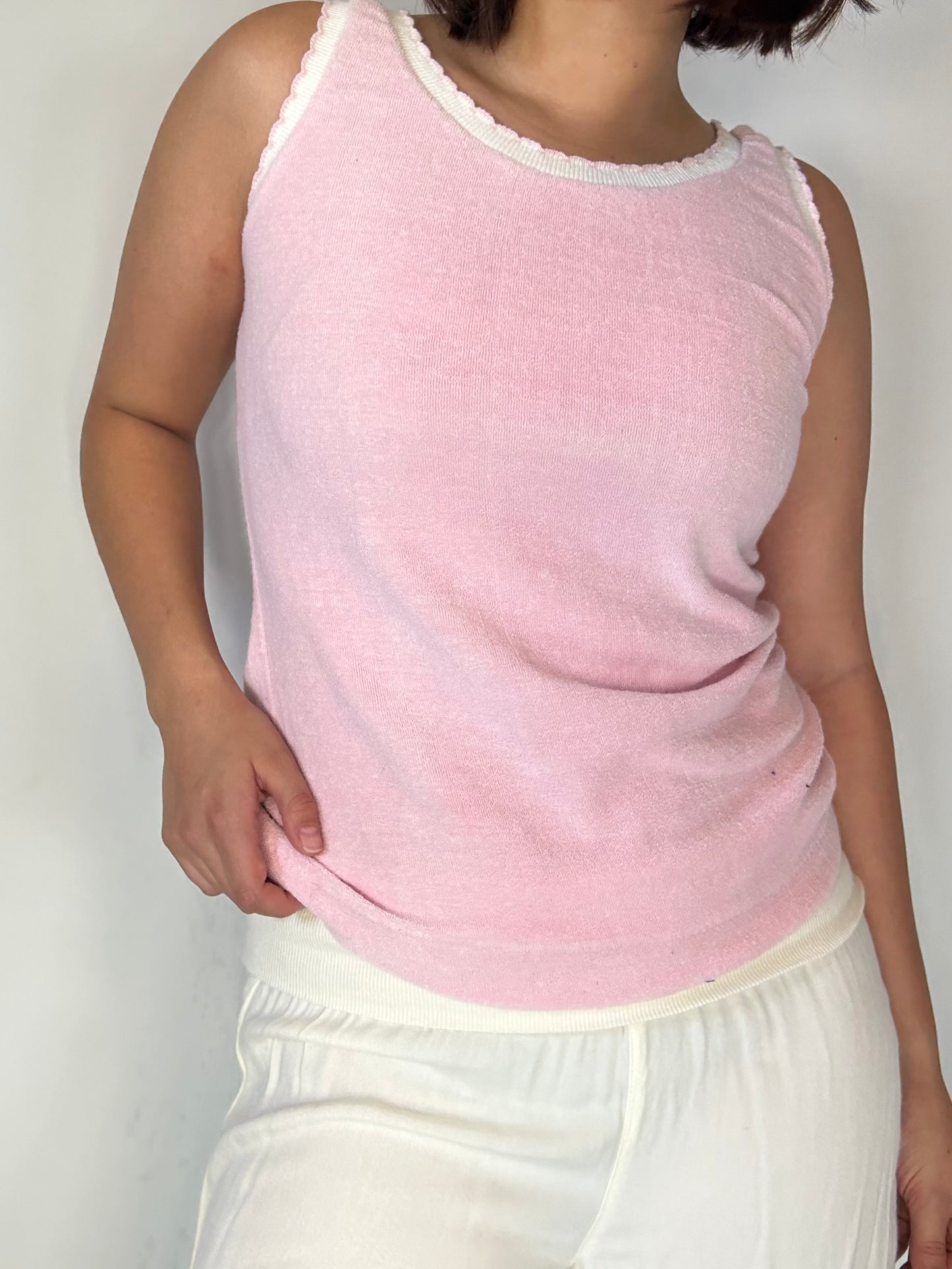 Pink and White tank
