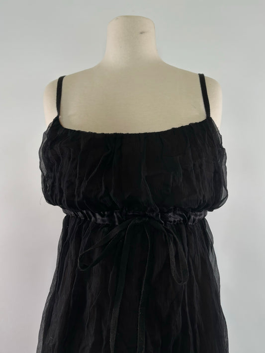 Vera Wang Black Sheer Flowy Dress