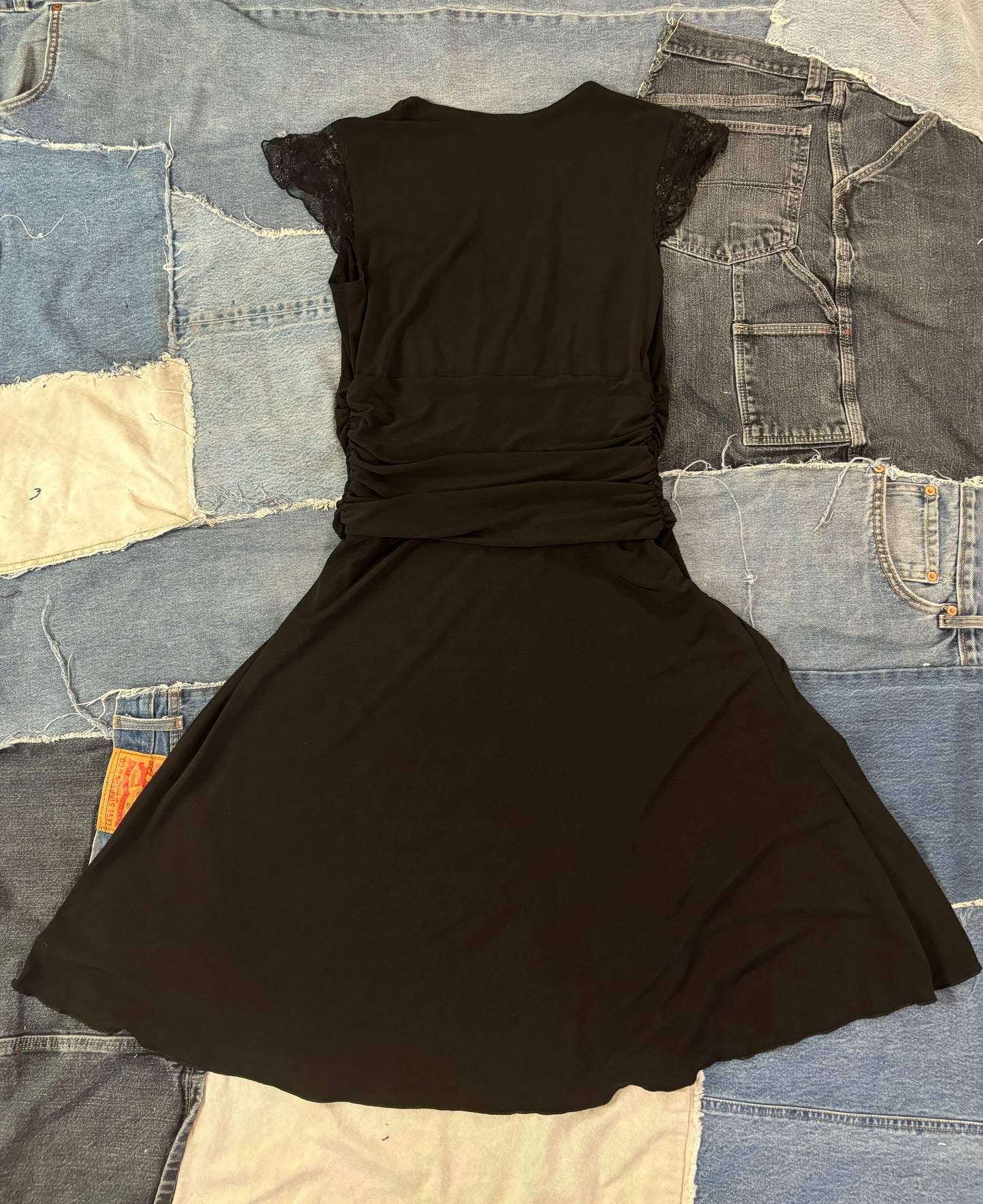 Vintage Black Drop Waist Dress