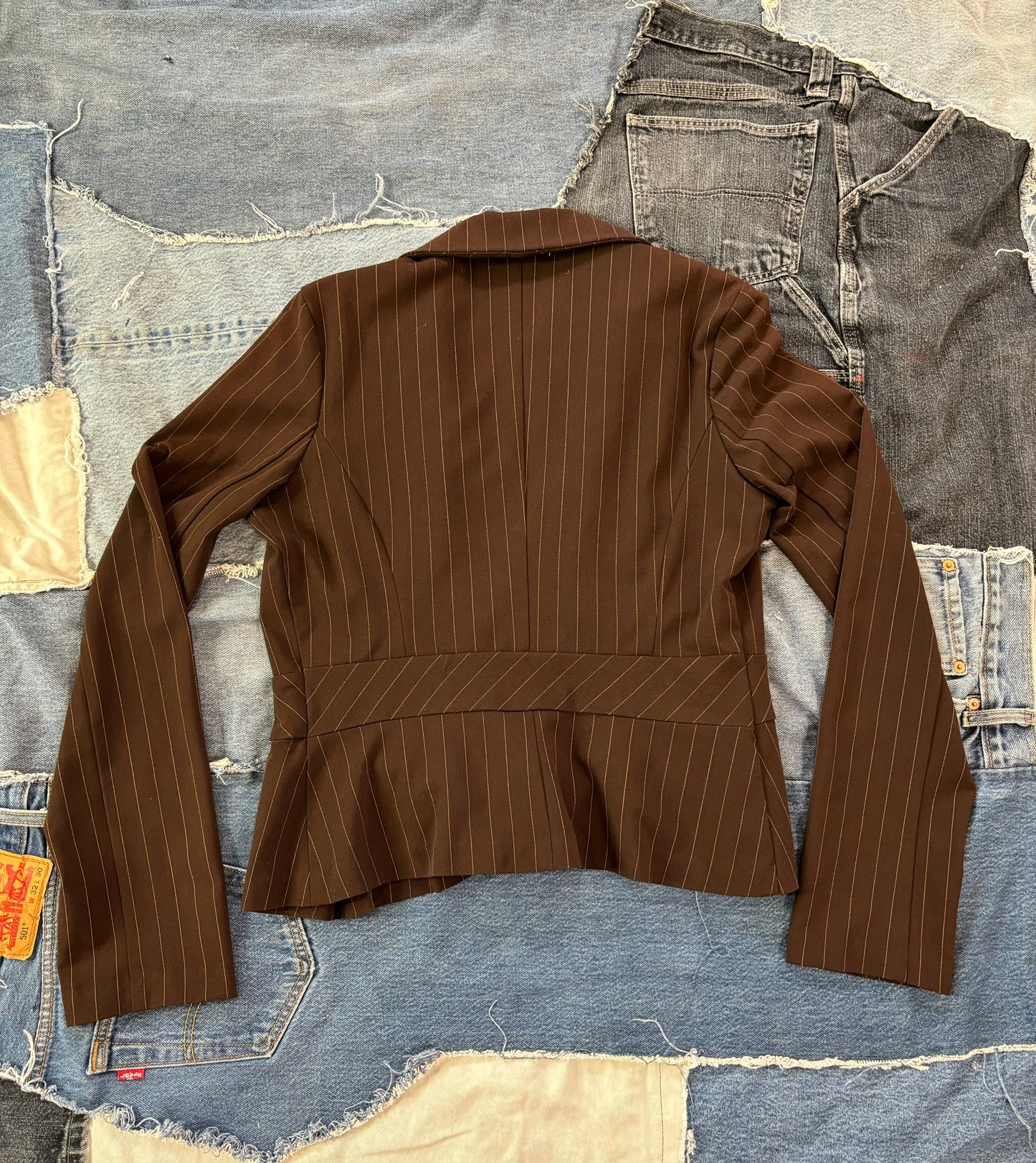 Vintage Brown Pinstripe Blazer
