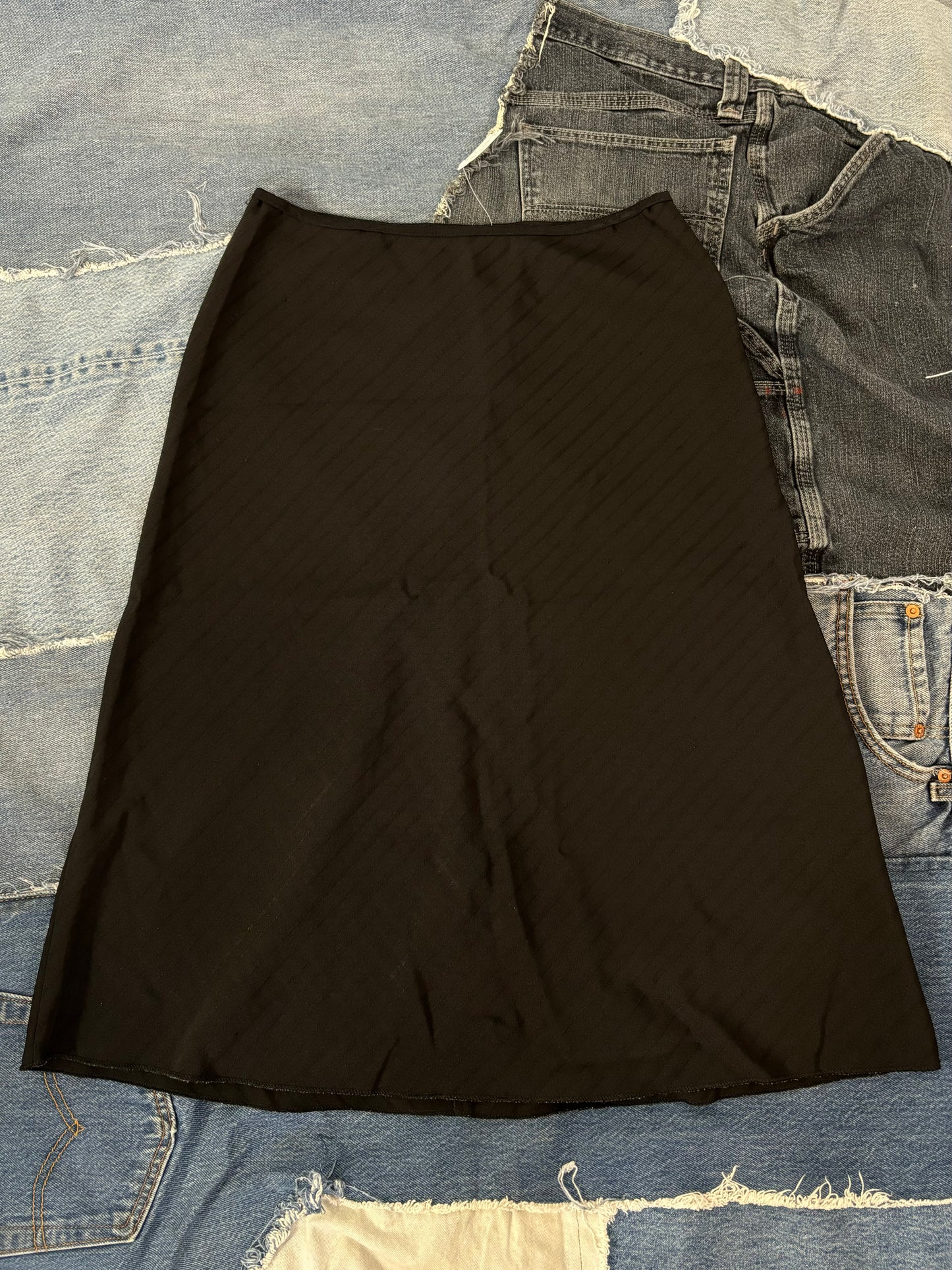 Vintage Black Stripe Skirt