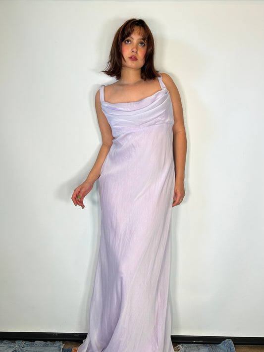Vintage Lavender Cowl Neck Dress