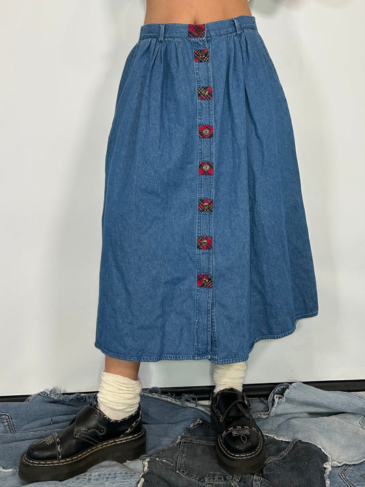 Vintage Denim Flowy skirt
