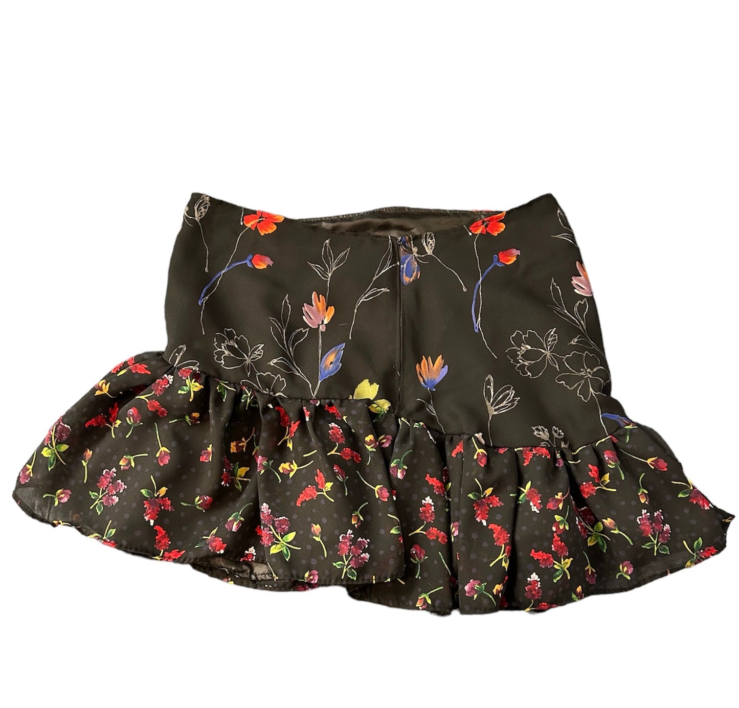 Midnight Floral Asymmetrical Skirt