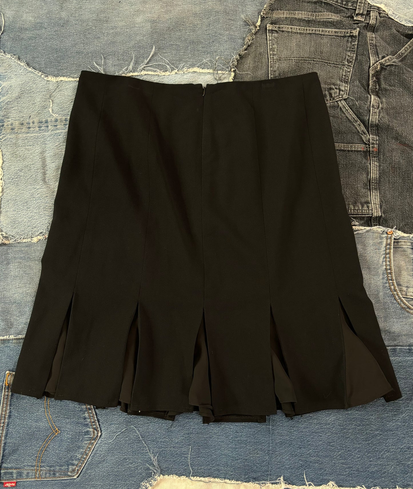 Vintage black sheer Pleated skirt