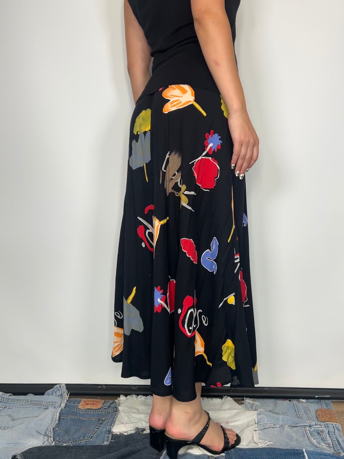 Vintage Abstract Floral Skirt